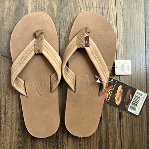 RAINBOW Premier Leather Mens Sandals Dark Brown size Small